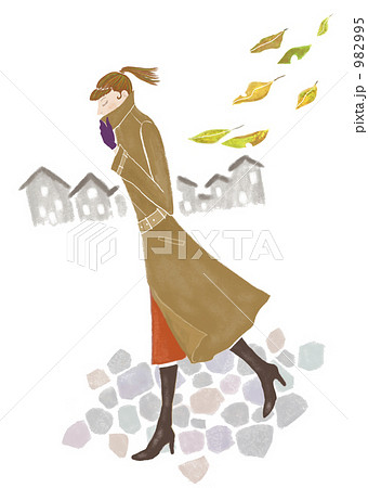 木枯らしのイラスト素材