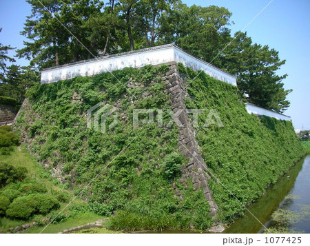 城壁 日本100名城 平城 島原城の写真素材