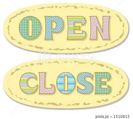 Close クローズ Open 札のイラスト素材