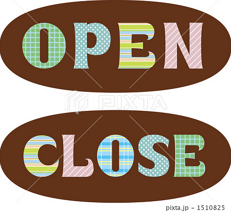 Close クローズ Open 札のイラスト素材