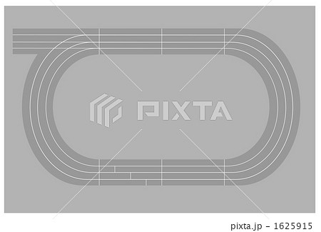 白線 トラック 運動場のイラスト素材