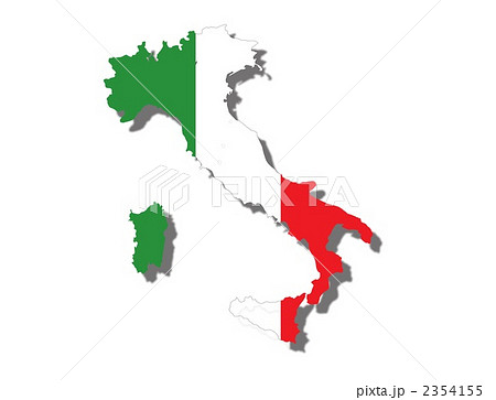 イタリア 地図 国旗 国土のイラスト素材