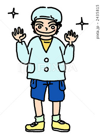 給食当番 イラストの写真素材