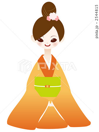 女性 人物 正面 正座のイラスト素材