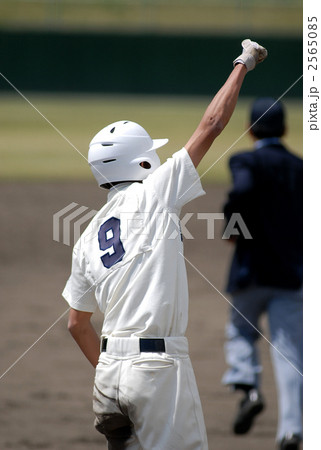 ガッツポーズ 野球 スポーツ 球技の写真素材