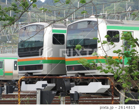 国府津車両センター 東海道線 車両基地 鉄道の写真素材