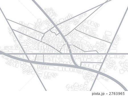 地図 マップ モノクロ 街の写真素材