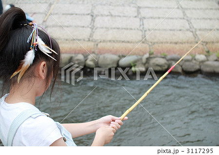手作り釣り竿の写真素材