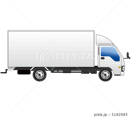 大型トラック トラック 中型トラック ベクターのイラスト素材 Pixta