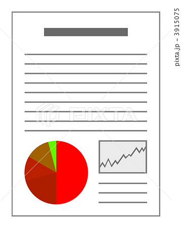 円グラフ 書面 グラフ データのイラスト素材