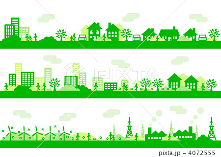 町並み 環境社会 ﾊﾞｯｸｸﾞﾗｳﾝﾄﾞ エコのイラスト素材