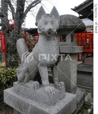 石仏 キツネ 稲荷 像の写真素材 - PIXTA