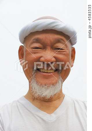 ねじり鉢巻 大工の写真素材