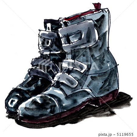 安全靴 イラスト 水彩 安全 無骨の写真素材