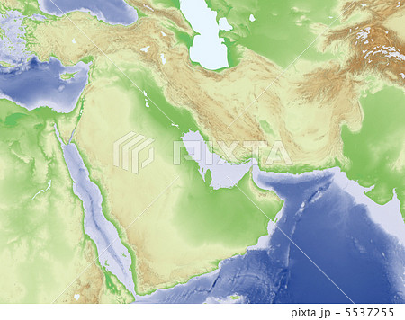 ペルシャ湾 地図 等高線のイラスト素材