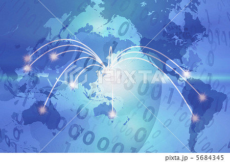 発信 世界地図 インターネット ネットのイラスト素材