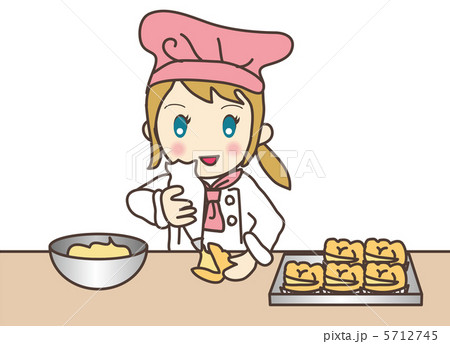 パティシエ 女性 菓子職人 人物のイラスト素材