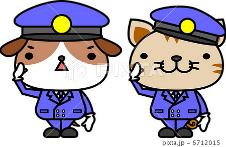 犬のおまわりさんのイラスト素材