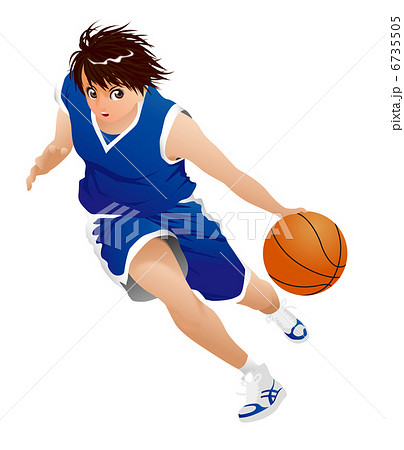 バッシュ ドリブル 女子バスケットボール 女子バスケのイラスト素材