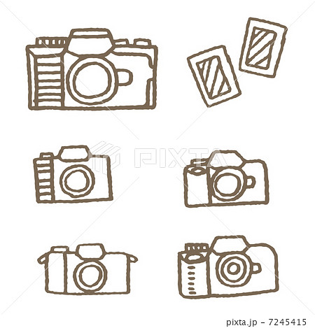 写真 カメラ ペン画 デジタルカメラのイラスト素材