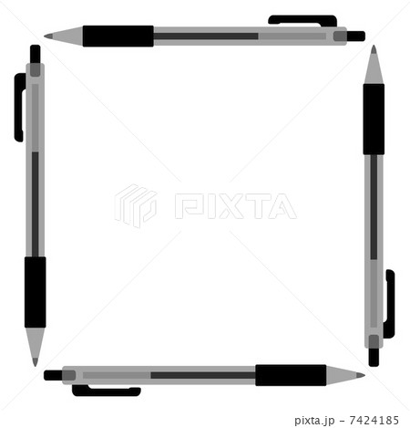 枠 フレーム ペン ボールペンのイラスト素材