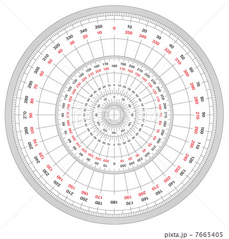 分度器 教材 図面 数学のイラスト素材