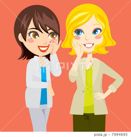 ひそひそ話のイラスト素材 Pixta