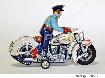 白バイ おもちゃの写真素材