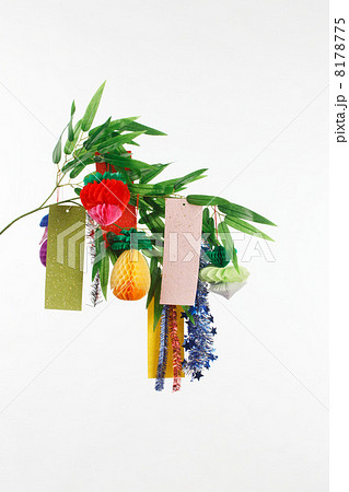 七夕紙條短冊竹草照片素材