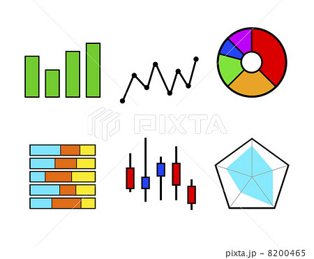 レーダーチャート 五角形 チャート グラフのイラスト素材