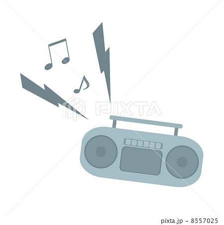 音楽 ラジカセ ラジオ 音符のイラスト素材