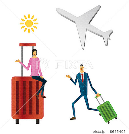 女性 主婦 旅行 海外旅行のイラスト素材