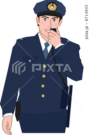 女性警察官 警察 警察官 制帽のイラスト素材