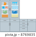 キッチンボード 食器棚 イラスト 収納の写真素材