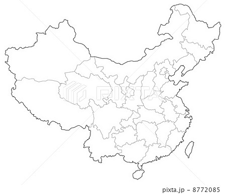 ベクター 中国 地図 省のイラスト素材