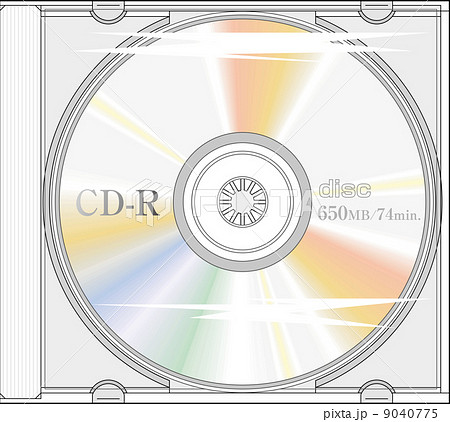 Cd R ディスク 一枚 記録媒体のイラスト素材