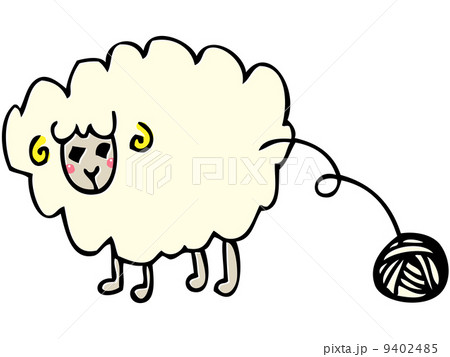 動物 羊 十二支 ワンポイントのイラスト素材