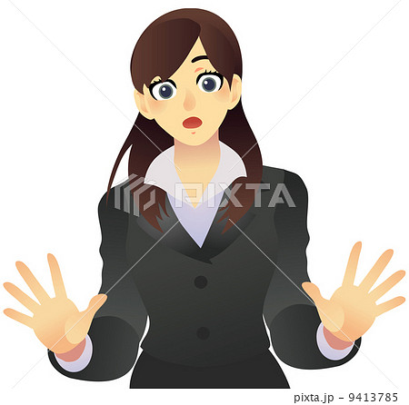 目を見開く びっくりのイラスト素材