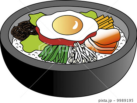 ビビンバ イラスト素材 手描き 韓国料理のイラスト素材