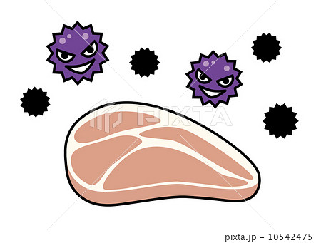 腐る 食品 傷む 病原菌 食べ物 感染源 腐敗 イラストの写真素材