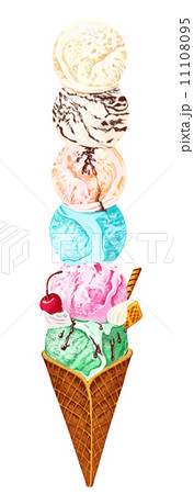 アイスクリーム リアルイラスト おやつ デザートのイラスト素材