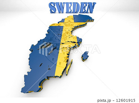 スウェーデン マップ 地図 イラストのイラスト素材