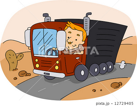 運転士 トラックドライバー トラック クリップアートのイラスト素材