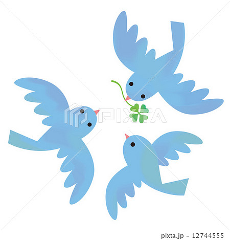 ブルーバード 鳥 青い鳥 イラスト 幸せのイラスト素材