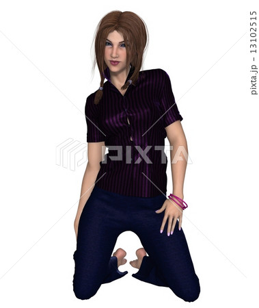 跪くのイラスト素材