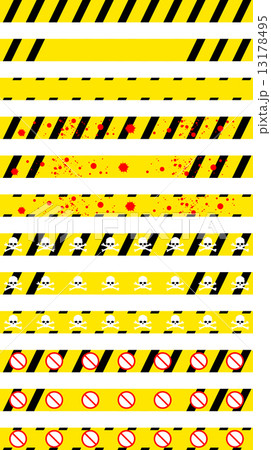 立ち入り禁止テープのイラスト素材