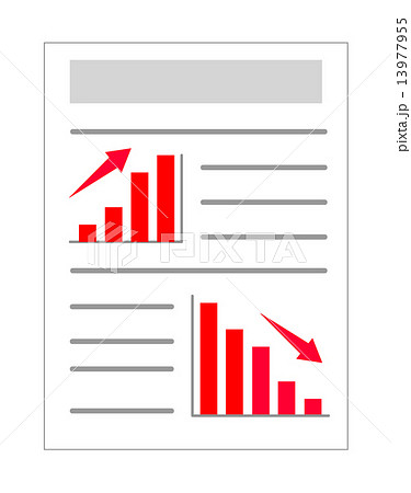 報告書 グラフ 会議資料 文書のイラスト素材