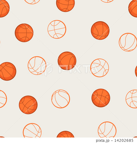 Basketball background. Seamless sports pattern with orange balls