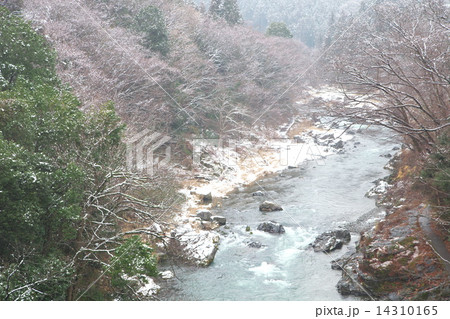 御岳渓谷 冬景色 青梅市 奥多摩の写真素材