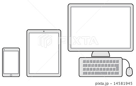 マウス タブレット スマートフォン キーボードのイラスト素材 Pixta